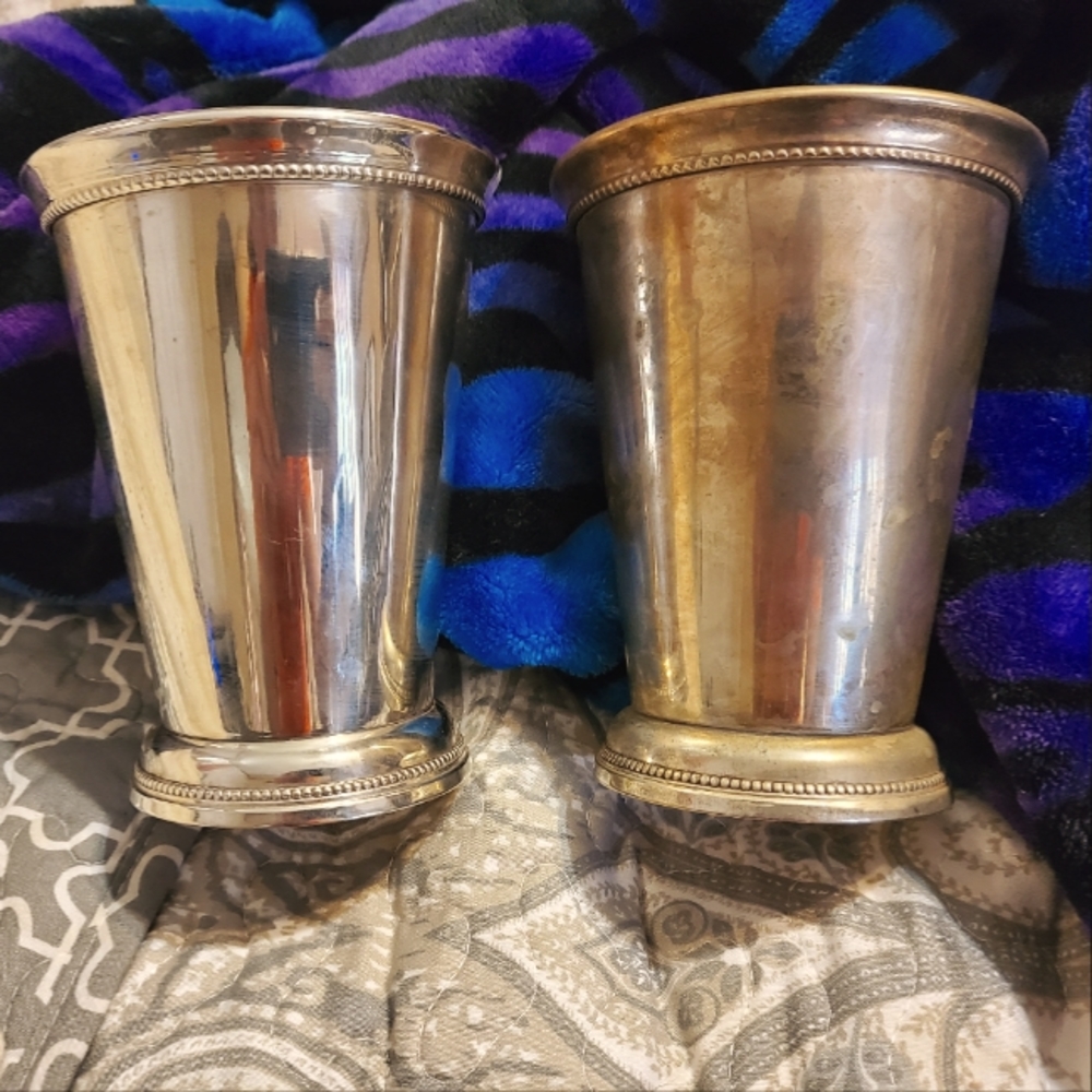 Silver mint julep cups set of 4
